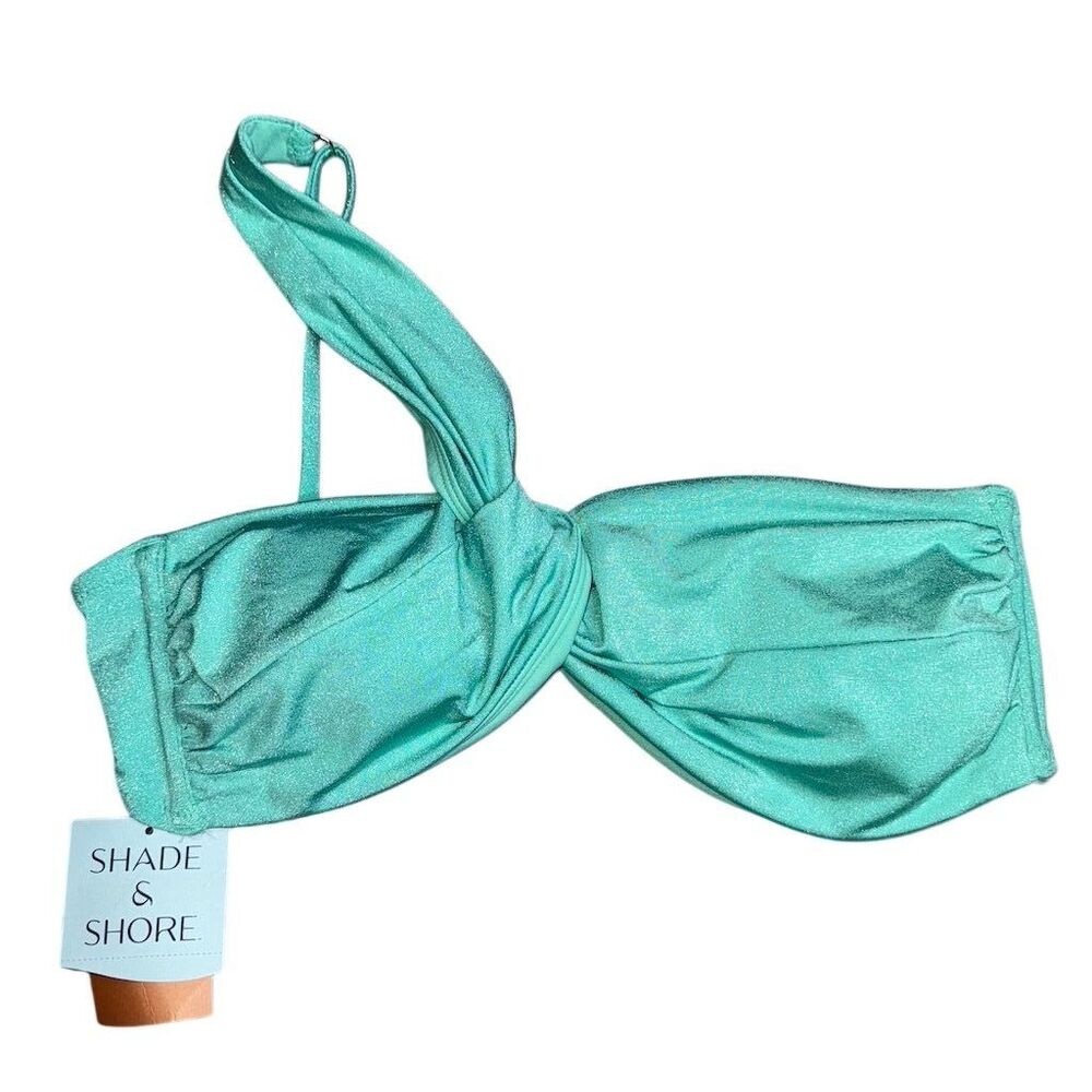 Shade & Shore Women's L Seafoam Green‎ Bandeau Bikini Top